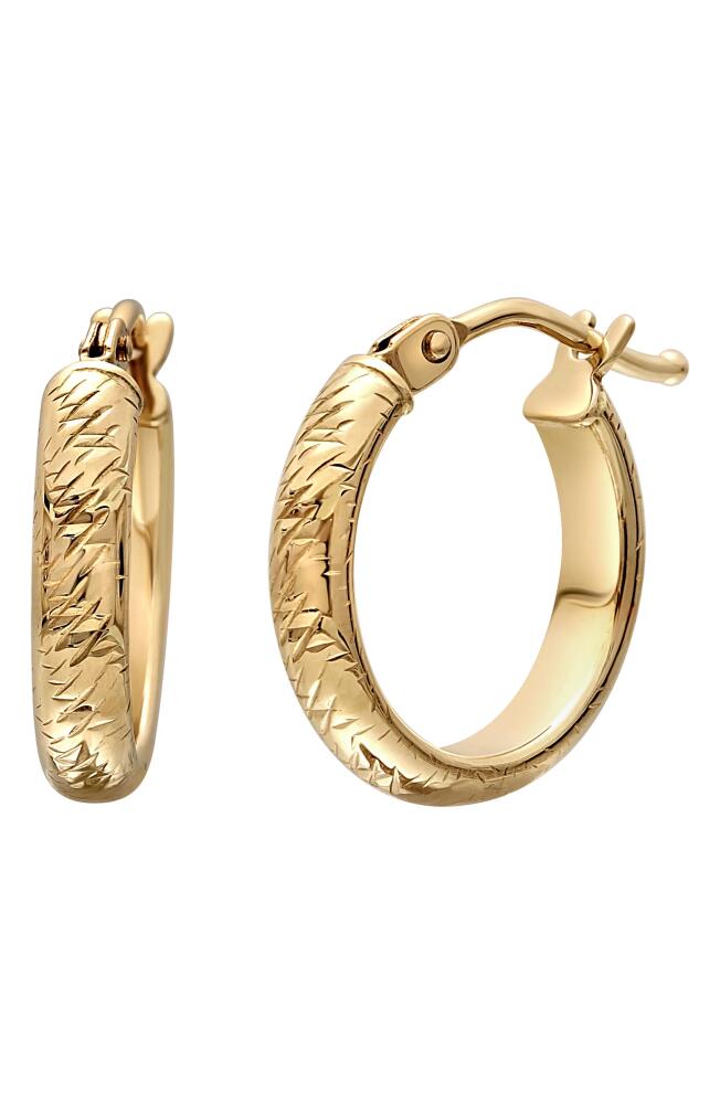 Bony Levy 14K Gold Carved Hoop Earrings in 14K Yellow Gold Cover