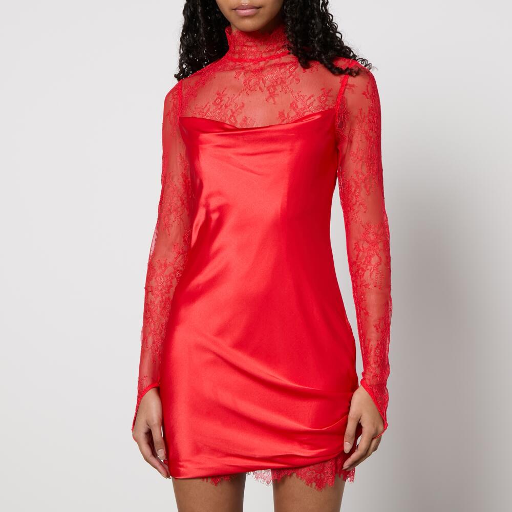 De La Vali Satin and Lace Mini Dress Cover