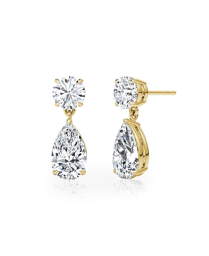 Vrai Signature Lab-Grown Diamond Drop Earrings, 1.5ctw Round Brilliant & Pear Lab Grown Diamonds Cover