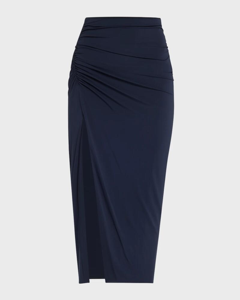 Jason Wu Collection Shirred Slit Jersey Midi Pencil Skirt Cover