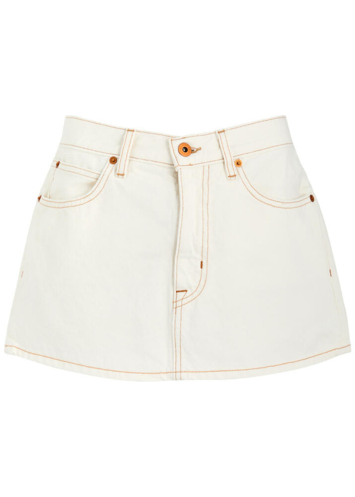 Slvrlake Contrast-stitch Denim Mini Skirt - White Cover