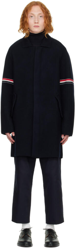 Thom Browne Navy Car Coat Cover