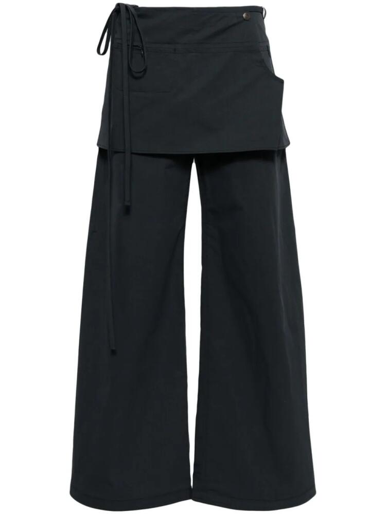 Low Classic layered wide-leg trousers - Grey Cover