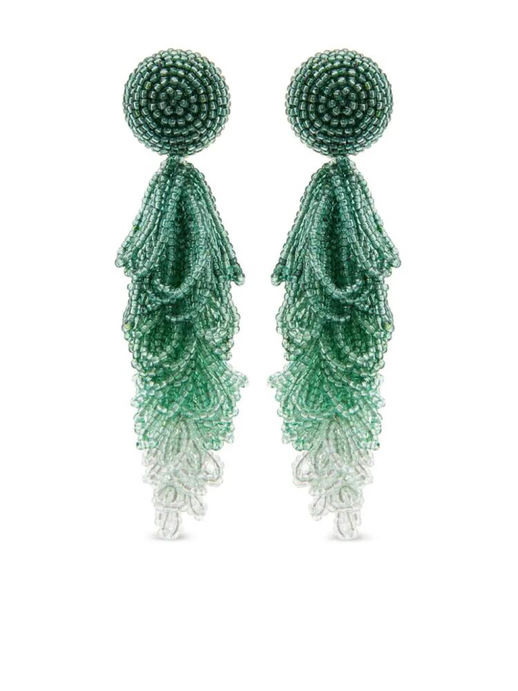 Oscar de la Renta Looped Tassel clip-on earrings - Green Cover