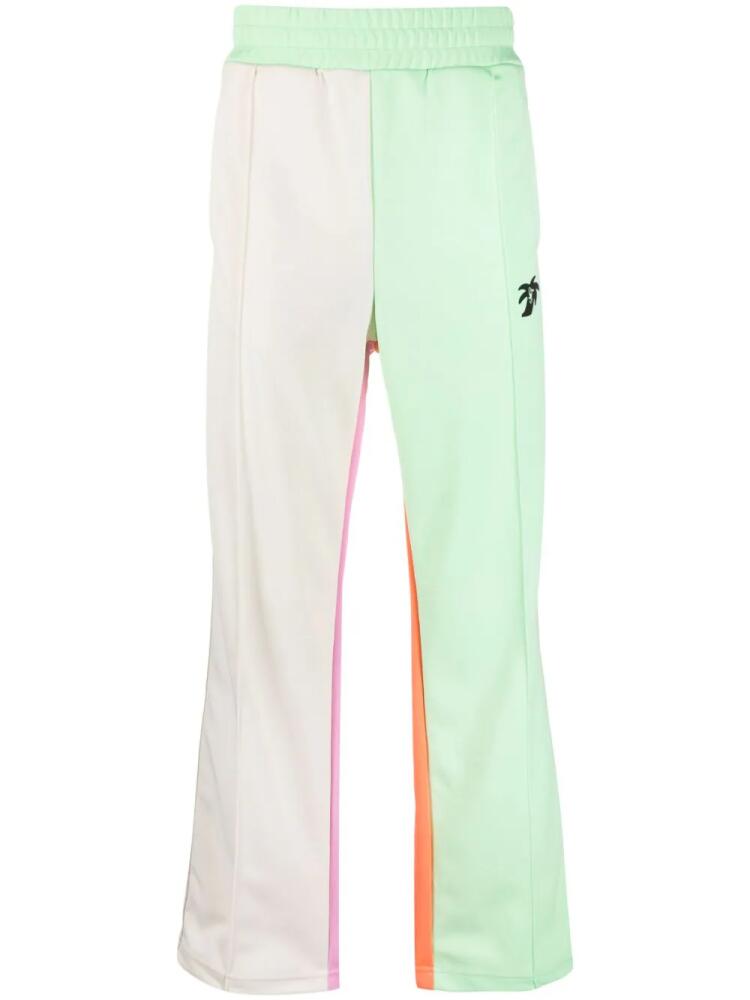 Palm Angels logo-print colourblock track pants - Green Cover