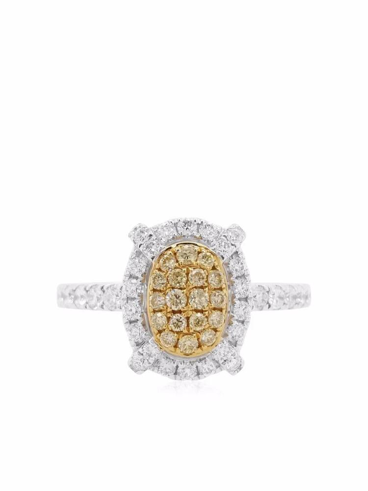 HYT Jewelry platinum Sunshine Yellow Diamond engagement ring - Silver Cover