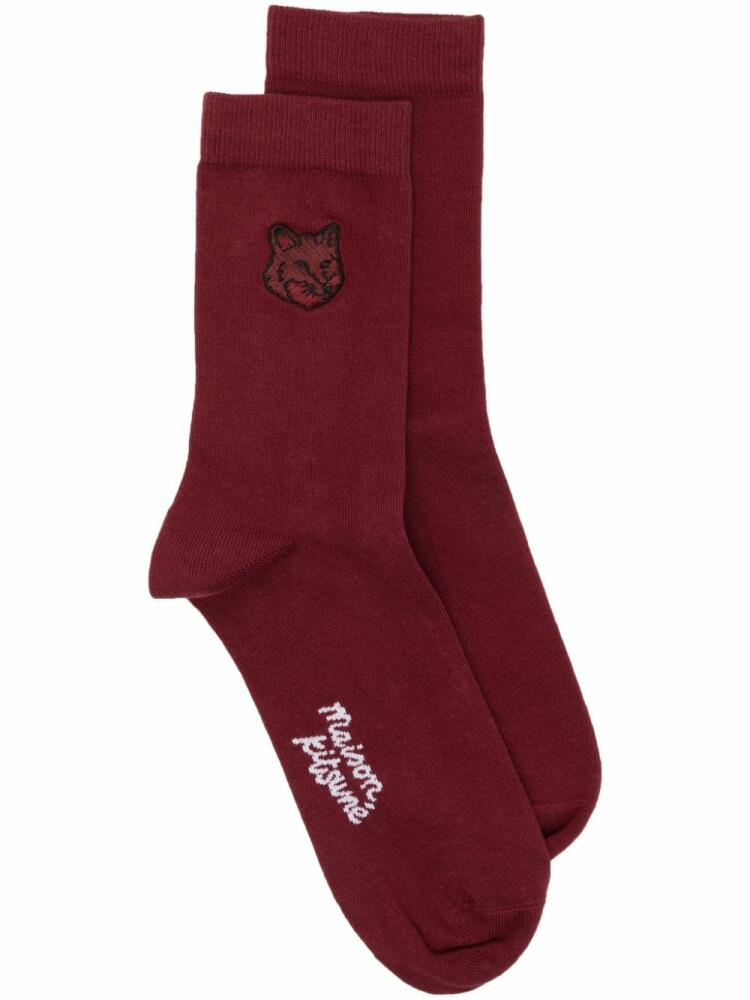 Maison Kitsuné Bold Fox Head socks - Red Cover