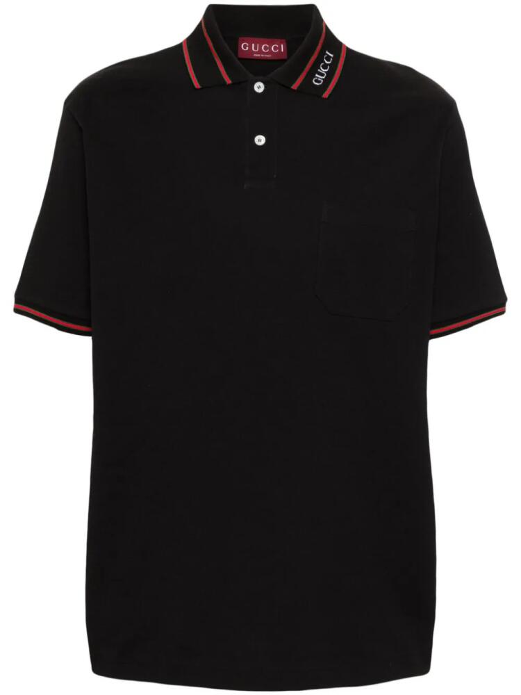 Gucci logo-collar polo shirt - Black Cover