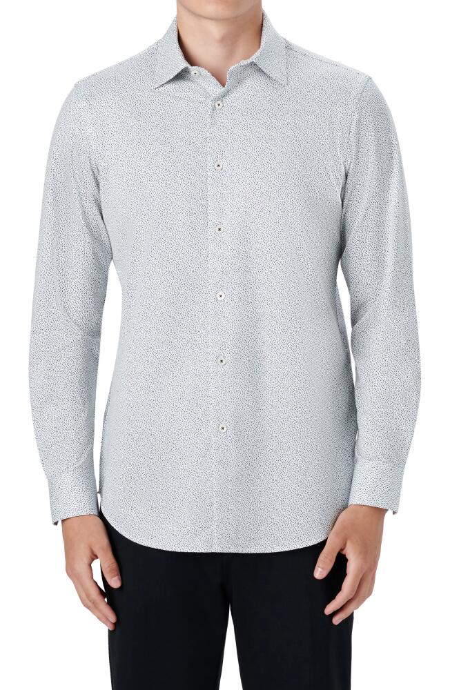 Bugatchi OoohCotton Abstract Print Button-Up Shirt in White Cover