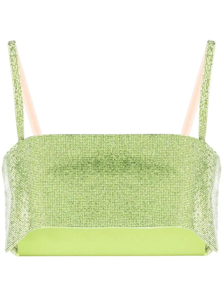 Nuè Charlotte rhinestone-embellished cropped top - Green Cover