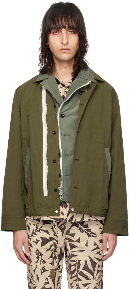 sacai Khaki Layered Jacket Cover