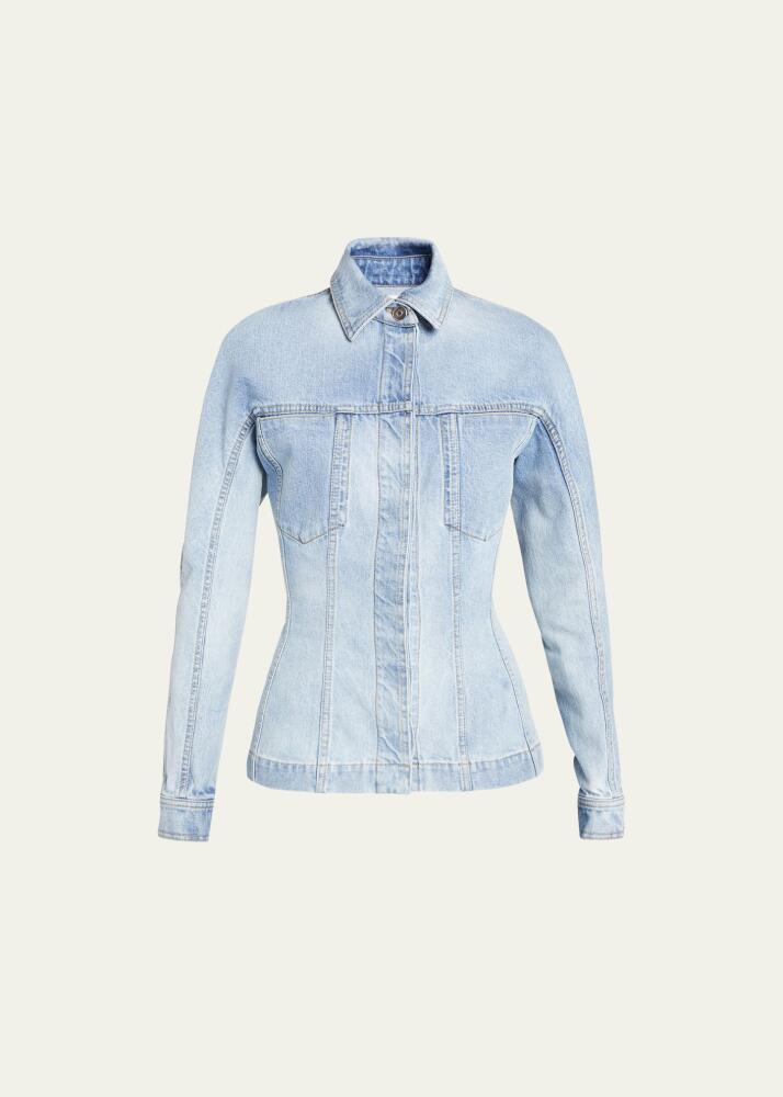 ALAIA Button-Front Fitted Denim Jacket Cover