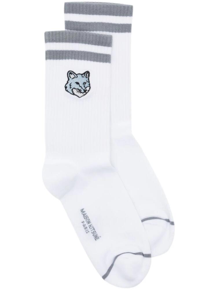 Maison Kitsuné Bold Fox Head socks - White Cover