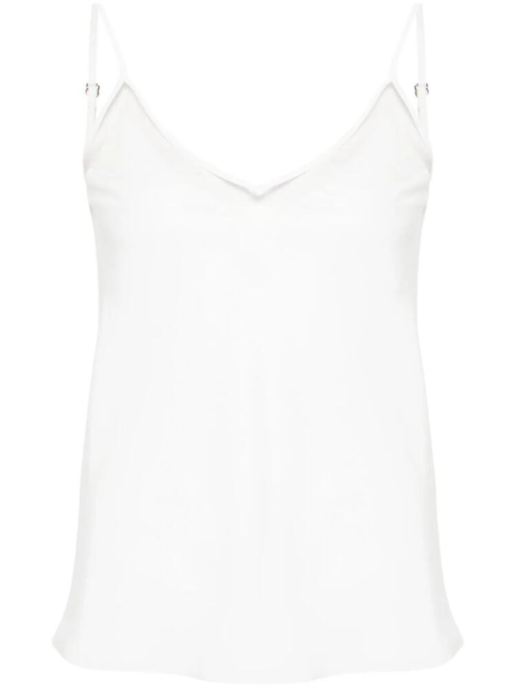 NISSA V-neck crepe de chine tank top - White Cover