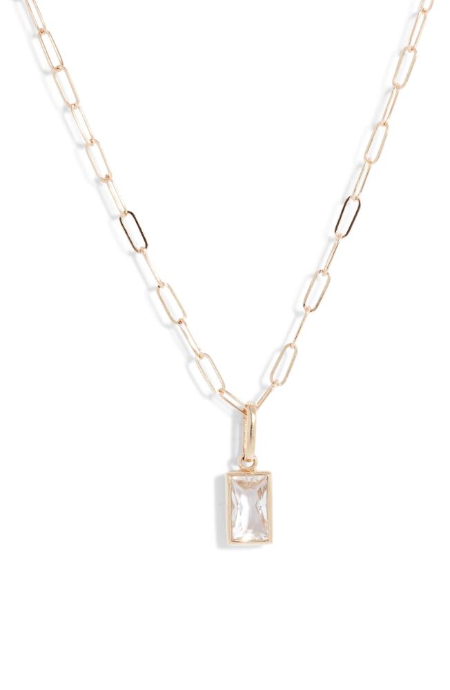 Anzie Melia White Topaz Pendant Necklace in White Gold Cover