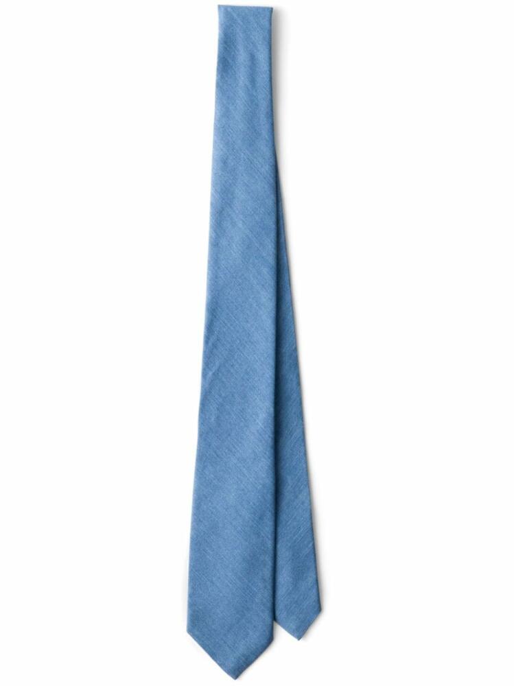 Prada pointed-tip denim tie - Blue Cover