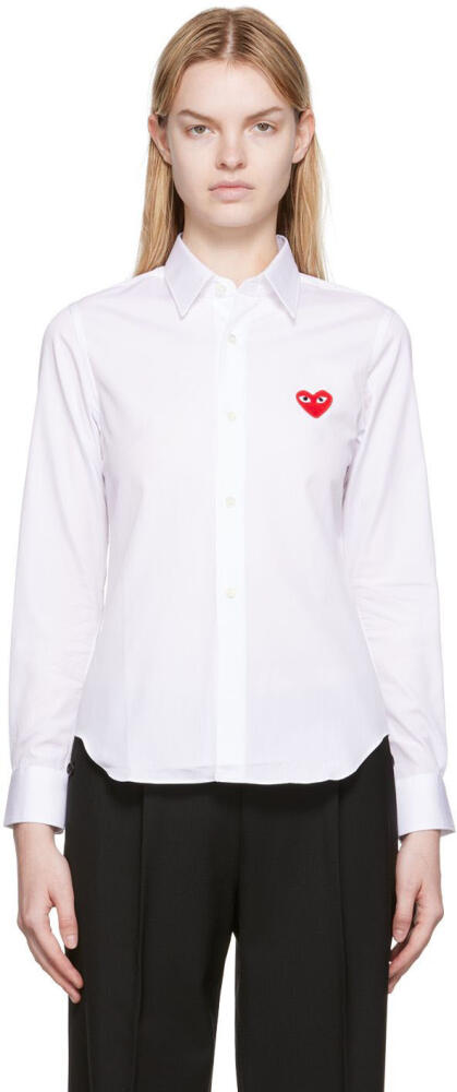 COMME des GARÇONS PLAY White & Red Heart Patch Shirt Cover