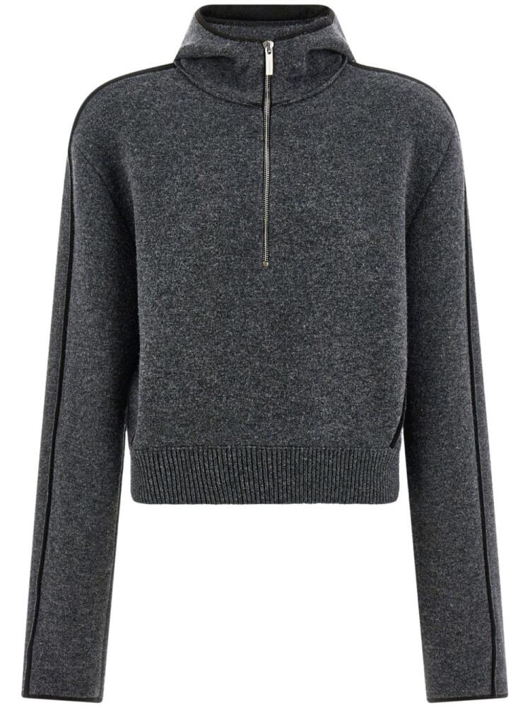 Ferragamo virgin wool blend knitted sweater - Grey Cover