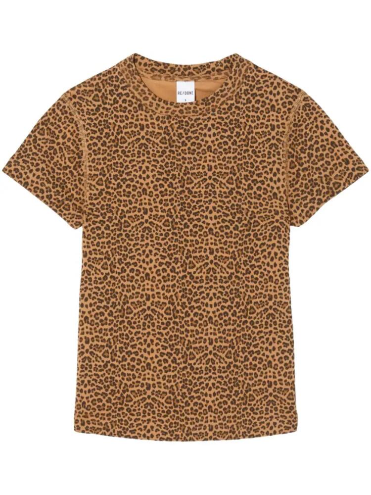 RE/DONE leopard-print cotton T-shirt - Brown Cover