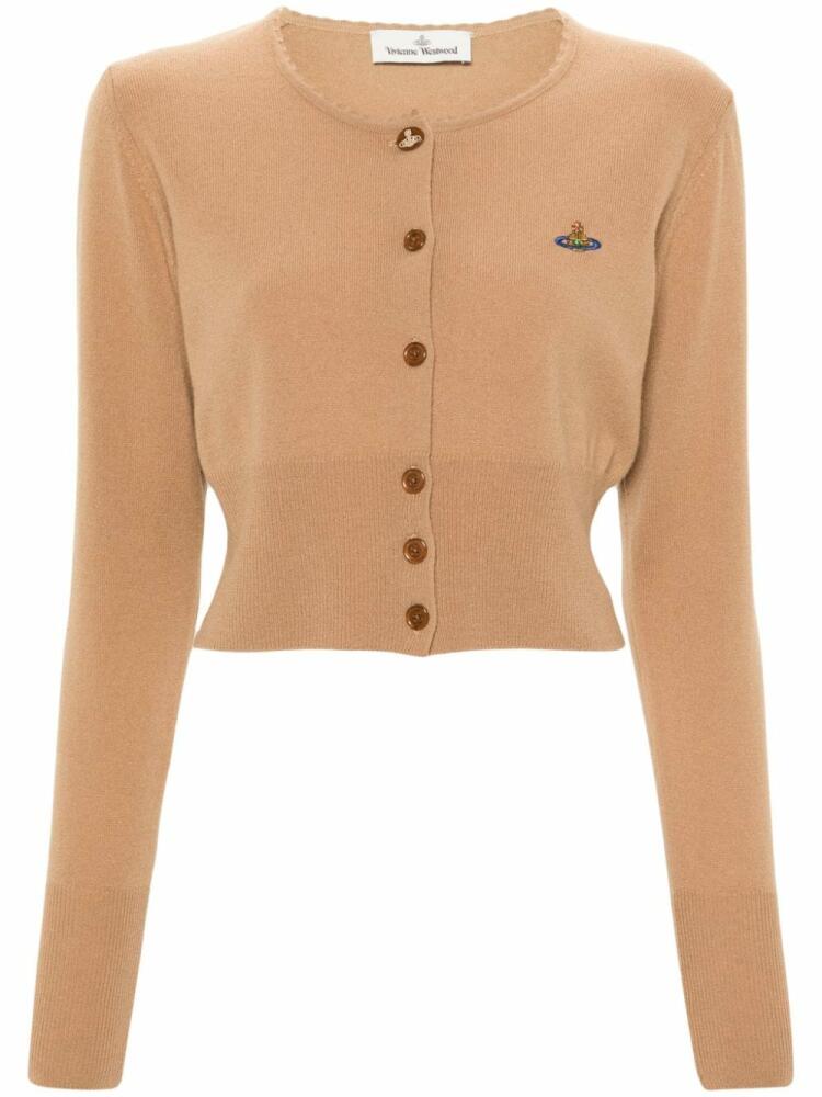 Vivienne Westwood Orb-embroidered cropped cardigan - Neutrals Cover