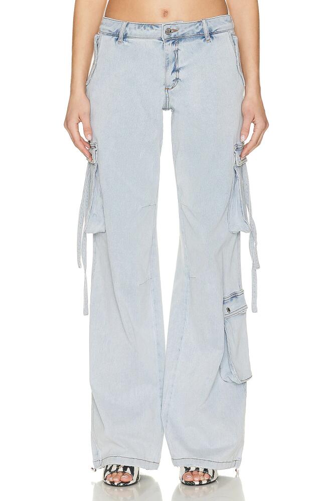 SER.O.YA Samira Low Rise Cargo Pant in Blue Cover