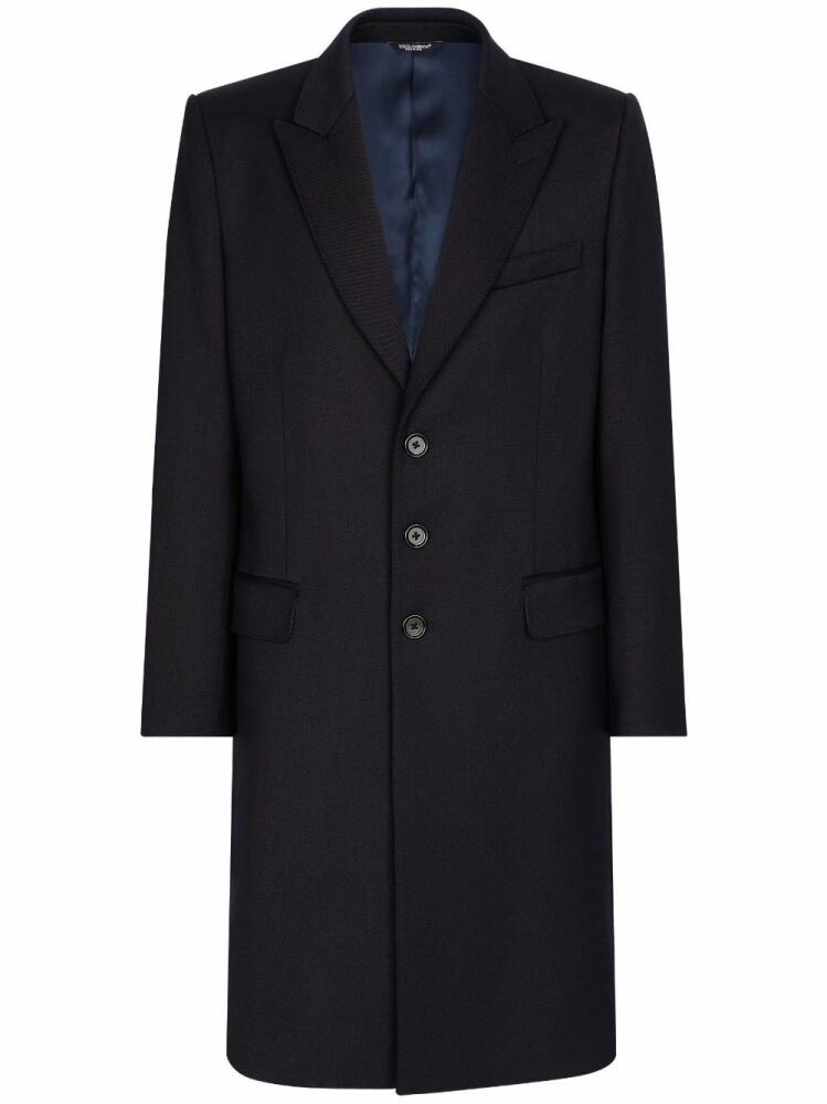 Dolce & Gabbana peak-lapels single-breasted coat - Blue Cover