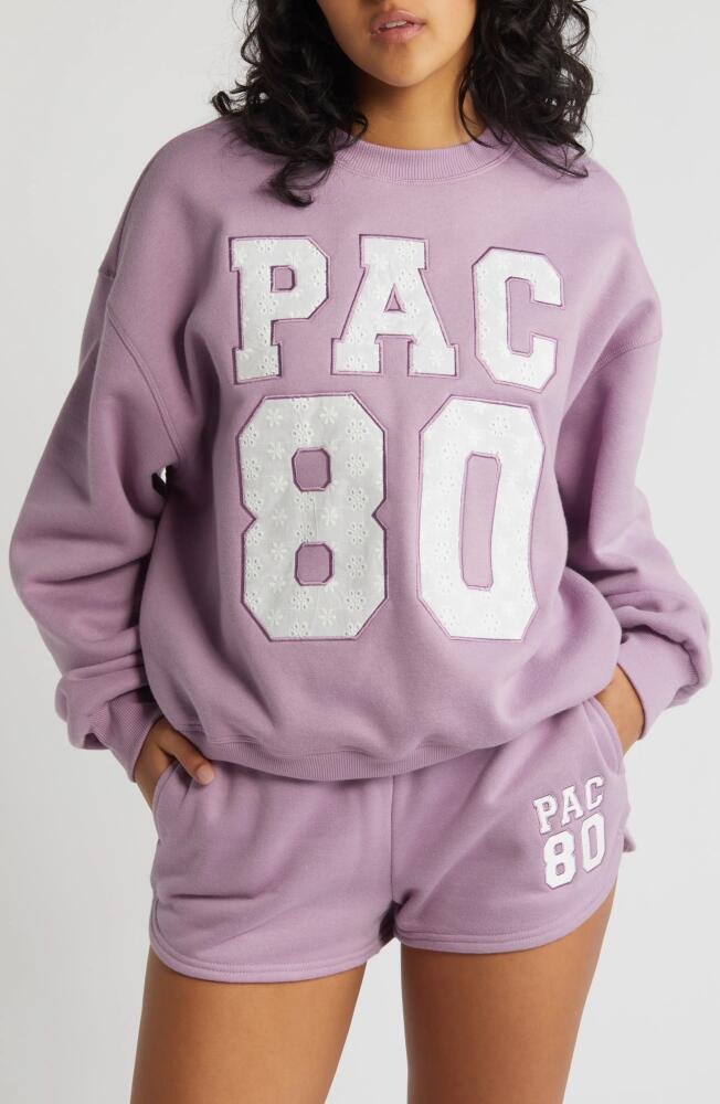 PacSun 1980 Eyelet Crewneck Sweatshirt in Lavender Mist Cover