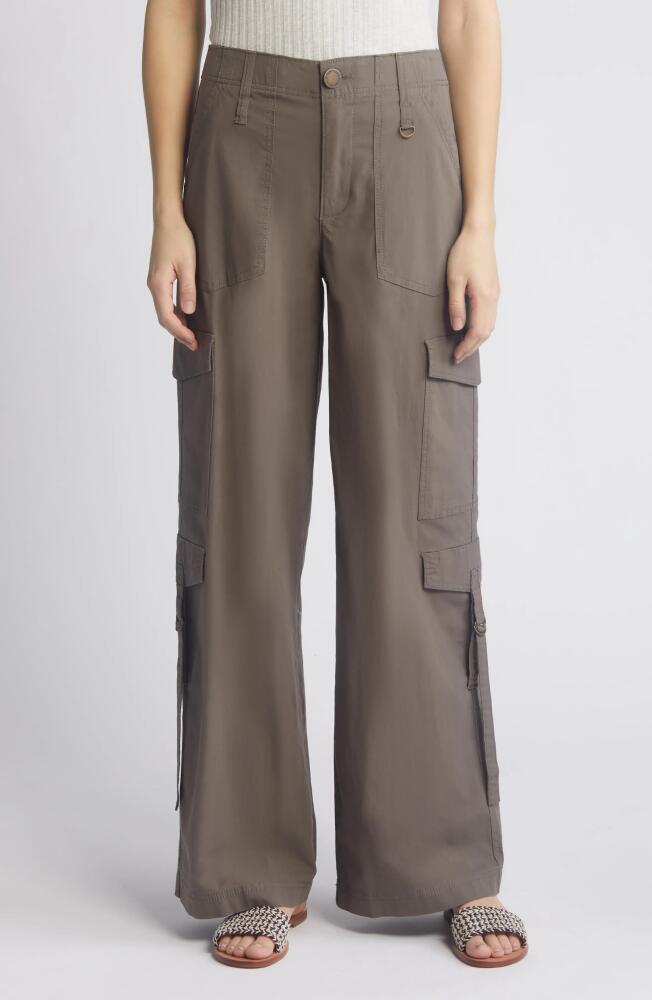 Wit & Wisdom 'Ab'Solution High Waist Cotton Blend Cargo Pants in Dusty Olive Cover