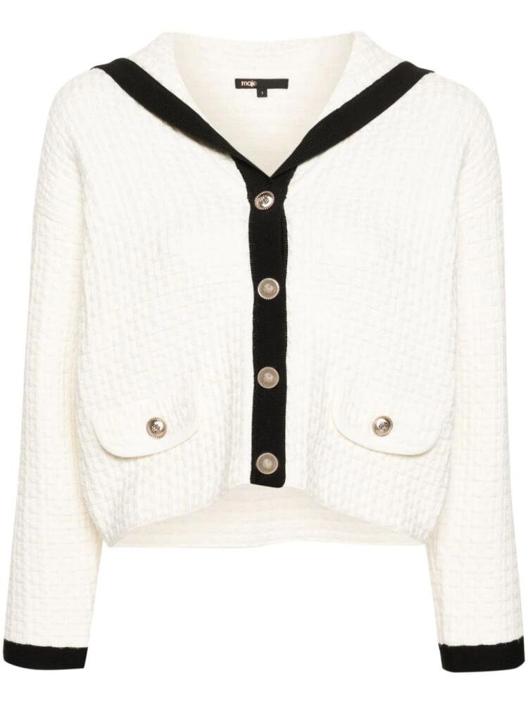 Maje knitted cropped cardigan - Neutrals Cover