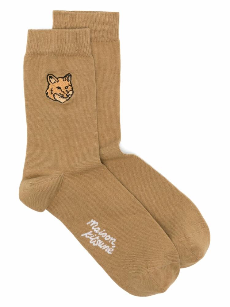 Maison Kitsuné Fox-head socks - Brown Cover