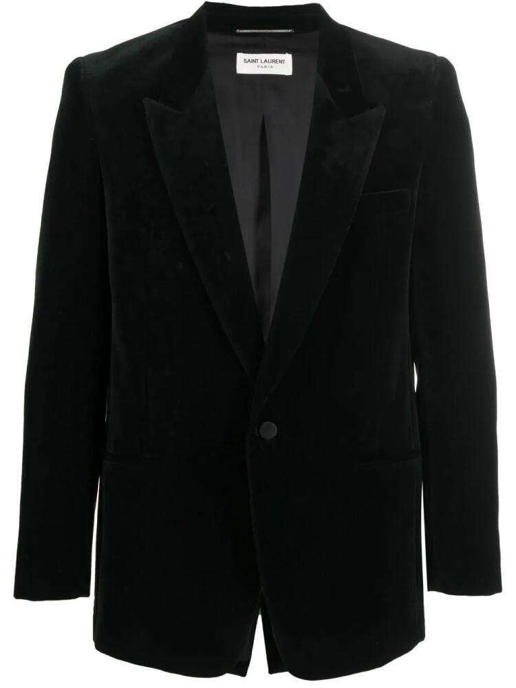 Saint Laurent fitted velvet blazer - Green Cover