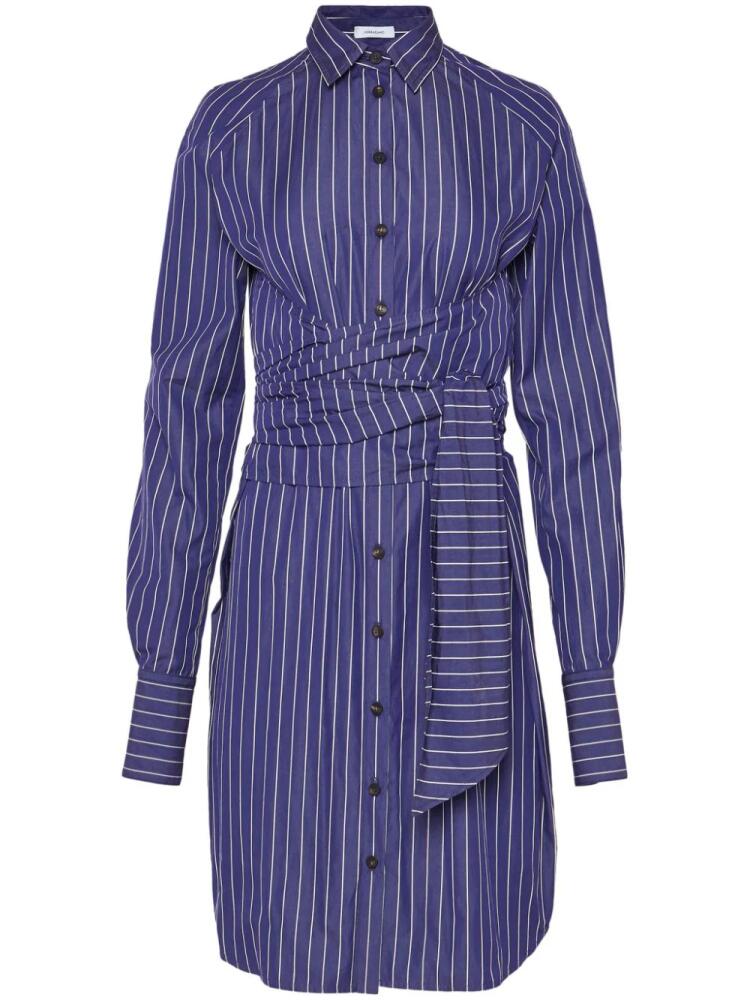 Ferragamo pinstripe-pattern cotton shirtdress - Blue Cover