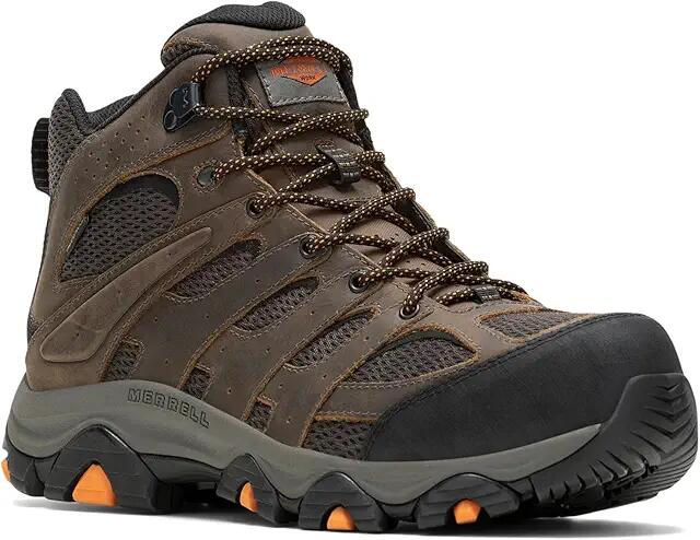 Merrell Work Moab Vertex 2 Mid Waterproof Carbon Fiber (Earth) Men's Work Boots Cover