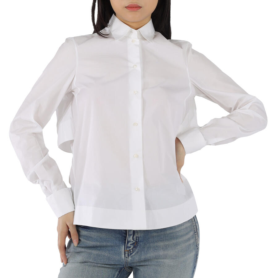 Alaia Ladies Blanc Ruffled Back Shirt Cover