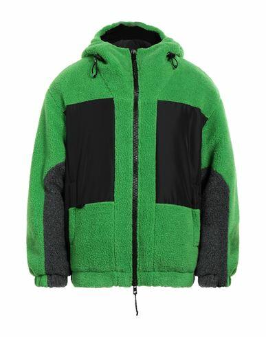 Msgm Man Puffer Green Acrylic, Polyester Cover