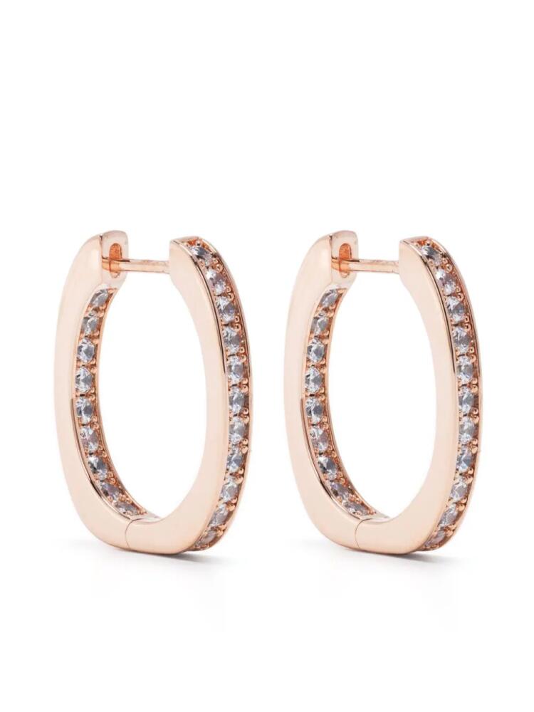 APM Monaco crystal-embellished small hoop earrings - Pink Cover