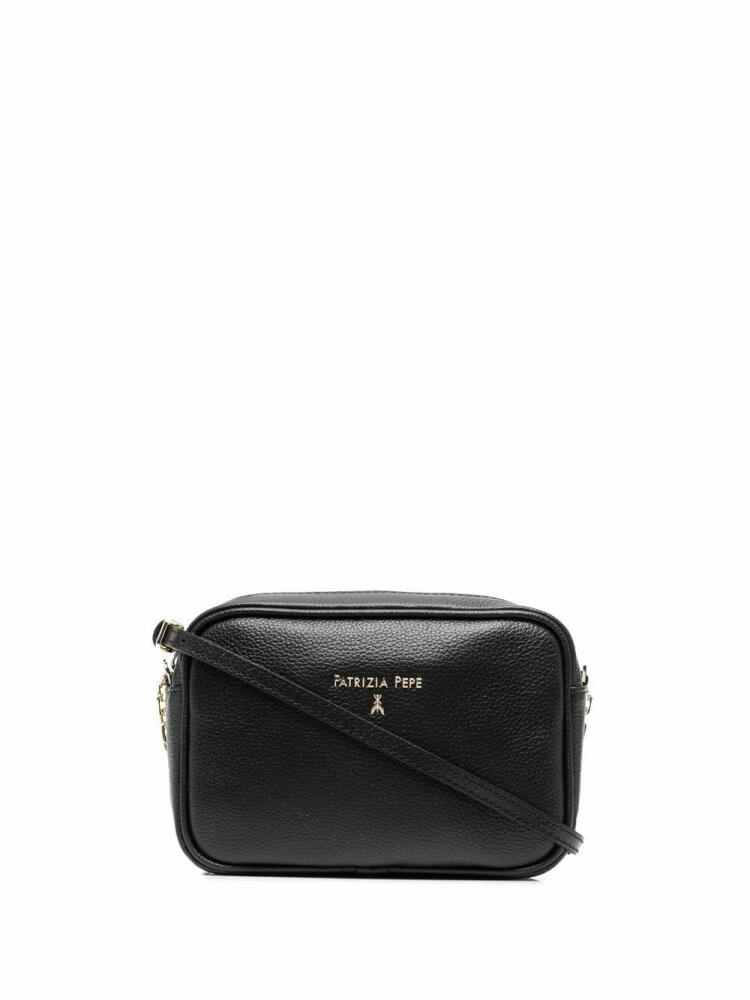 Patrizia Pepe logo-plaque leather crossbody bag - Black Cover