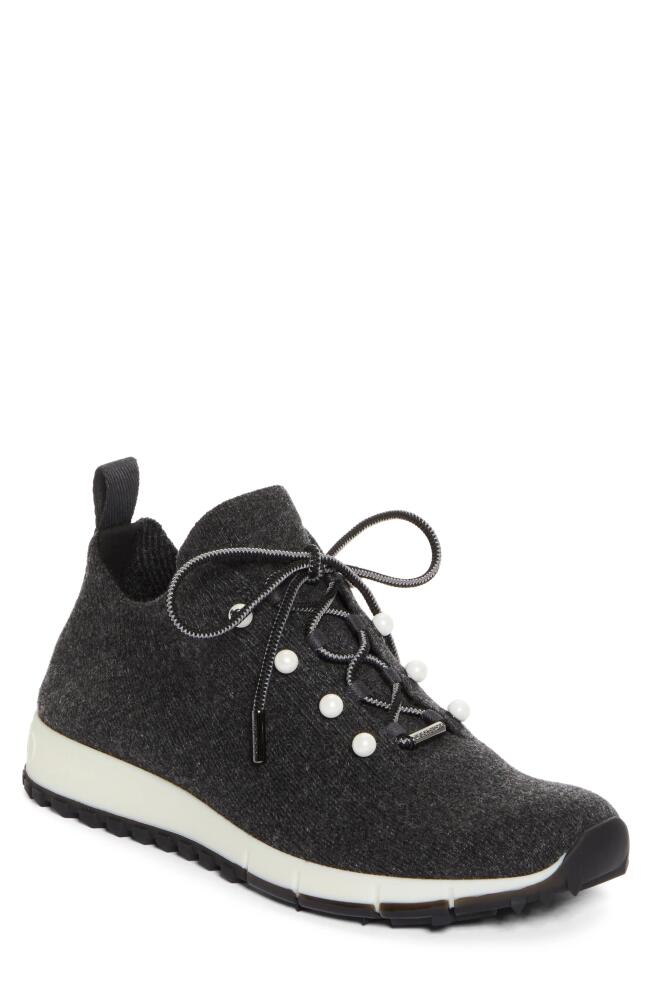 Jimmy Choo Veles Imitation Pearl Knit Sneaker in Black Mix Cover