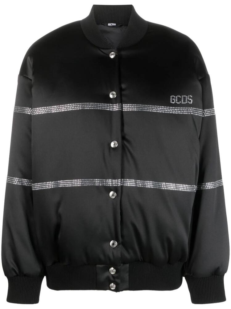 GCDS Bling logo-embellished bomber jacket - Black Cover