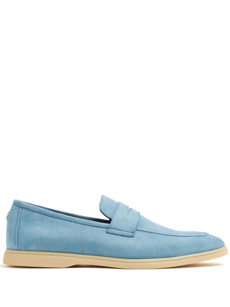 Bougeotte bee-appliqué suede loafers - Blue Cover