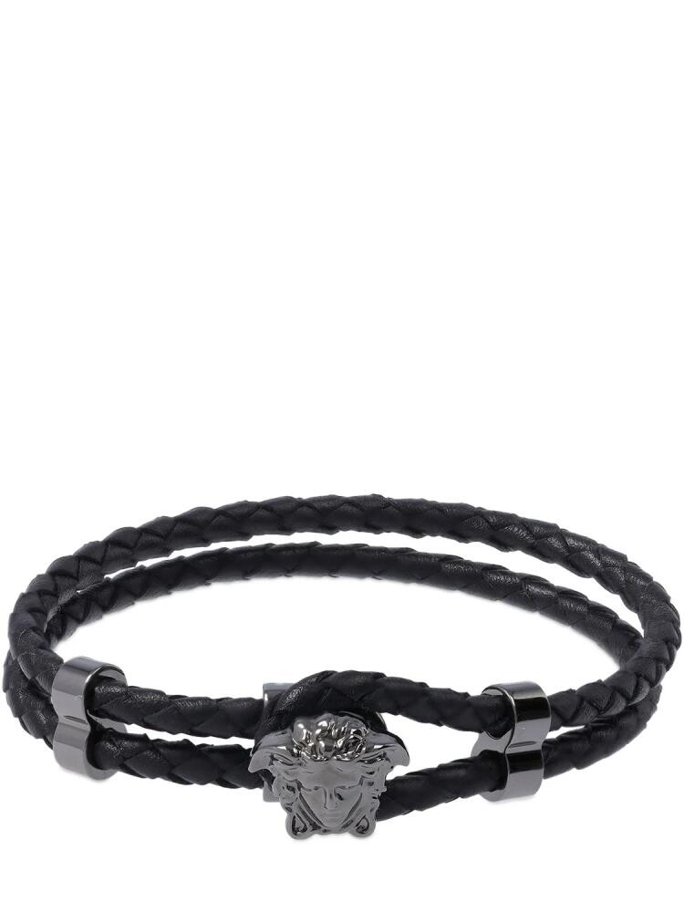 VERSACE Medusa Logo Double Wire Leather Bracelet Cover