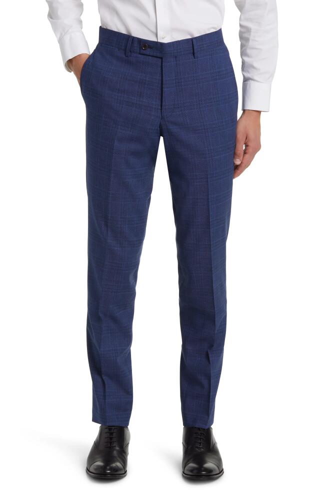 Ted Baker London Jefferson Check Wool Blend Dress Pants in Navy Cover