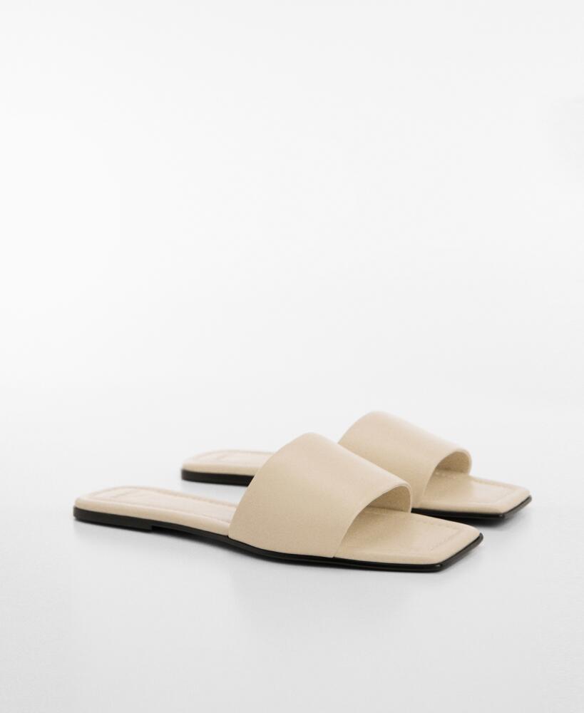 Mango Women's Leather Sandals - Ecru Cover