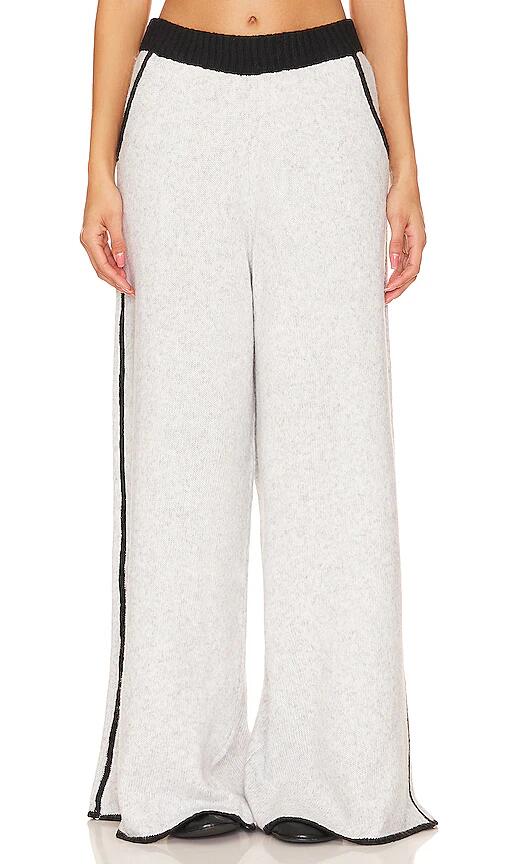 WeWoreWhat Piped Wide Leg Pull On Knit Pant in Grey Cover