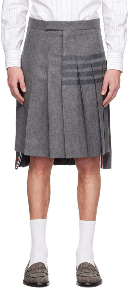 Thom Browne Gray Classic Backstrap Pleated 4-Bar Skirt Cover