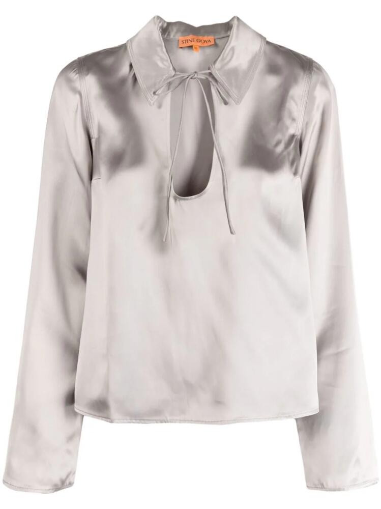 Stine Goya Klive satin-finish shirt - Grey Cover