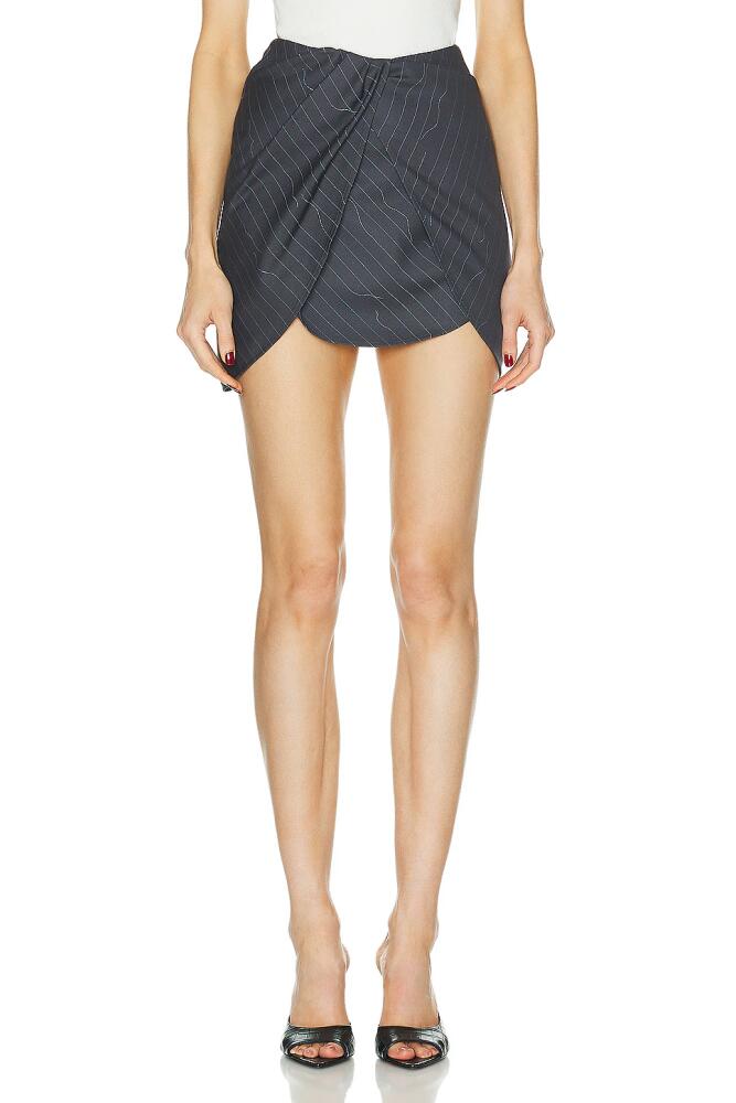 OFF-WHITE Pinstripe Mini Skirt in Grey Cover