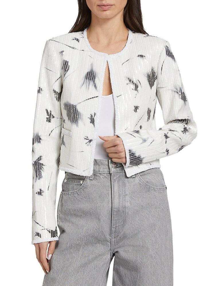 Derek Lam Women's Cameron Sequined Jacket - White Black Cover