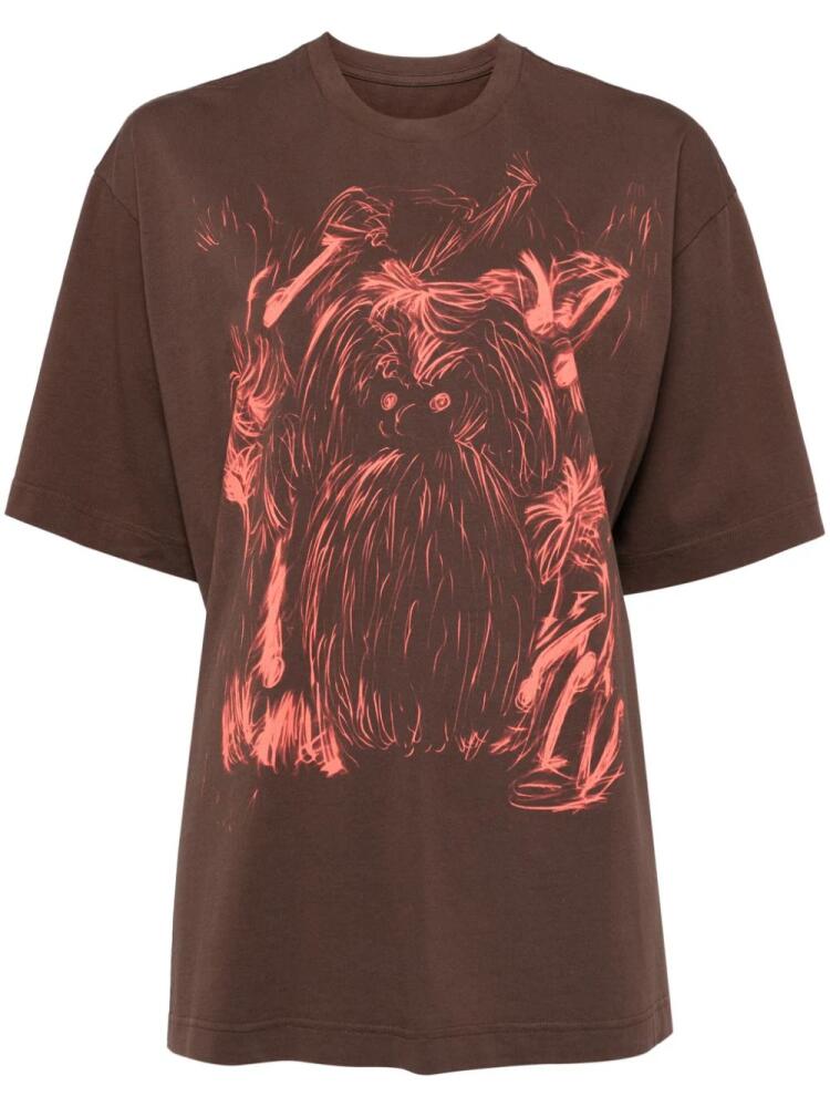 JNBY graffiti-printed T-shirt - Brown Cover