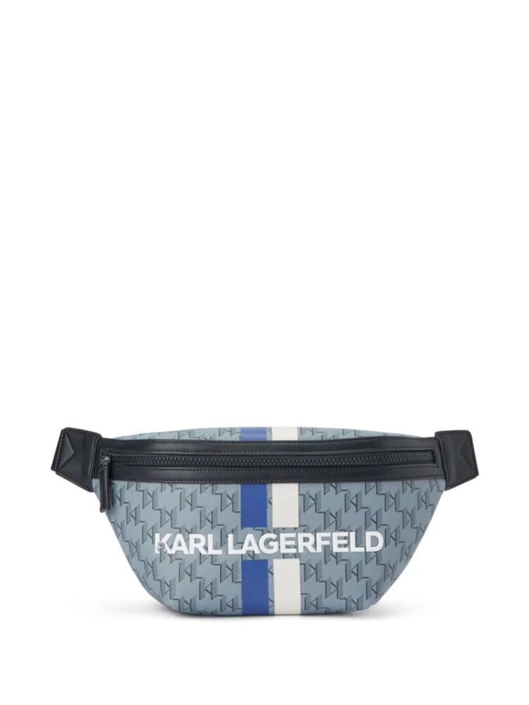 Karl Lagerfeld monogram-pattern zipped belt bag - Grey Cover